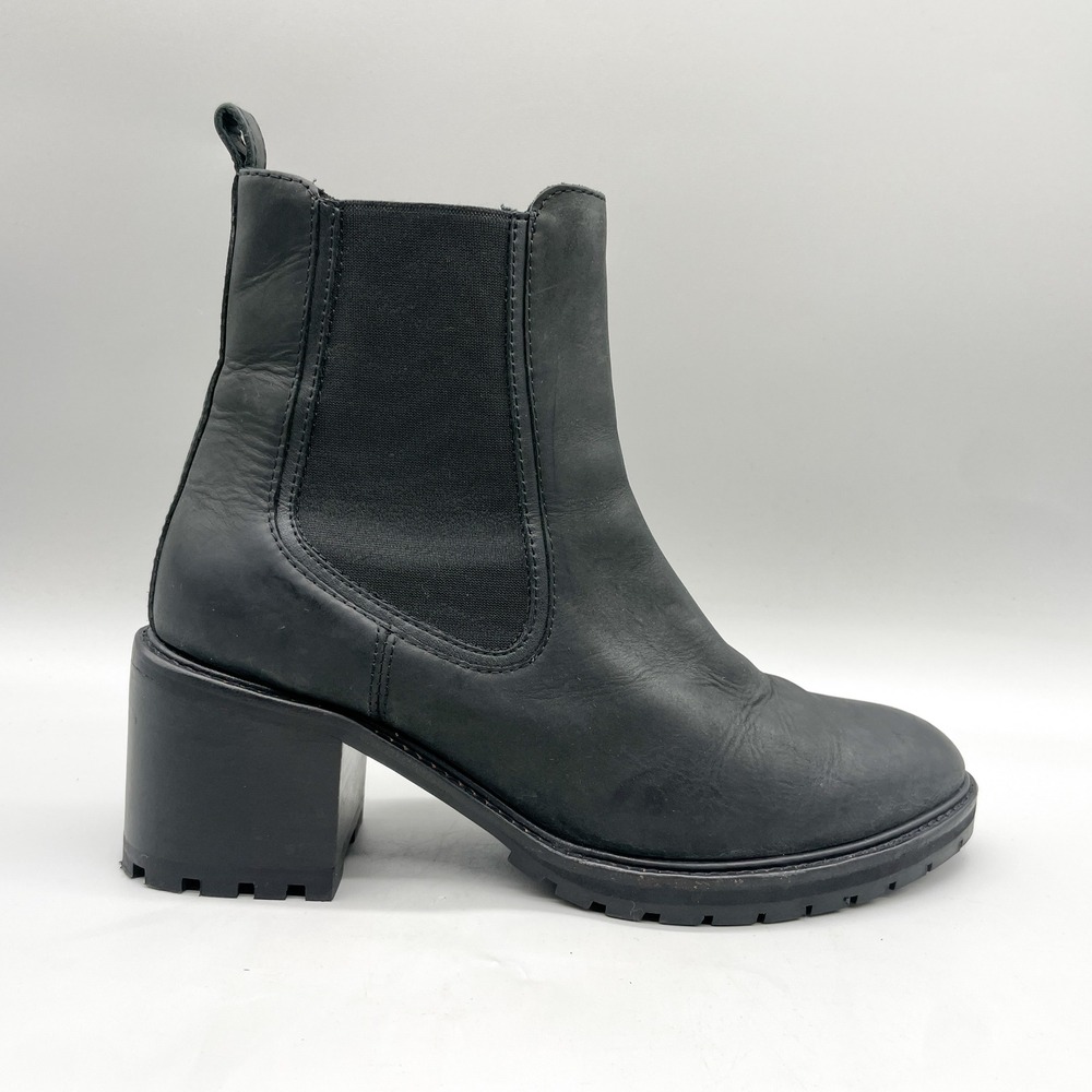 Thursday Boot Co Womens 10.5 Knockout Chelsea Black Leather Lug Sole Goth Chunky
